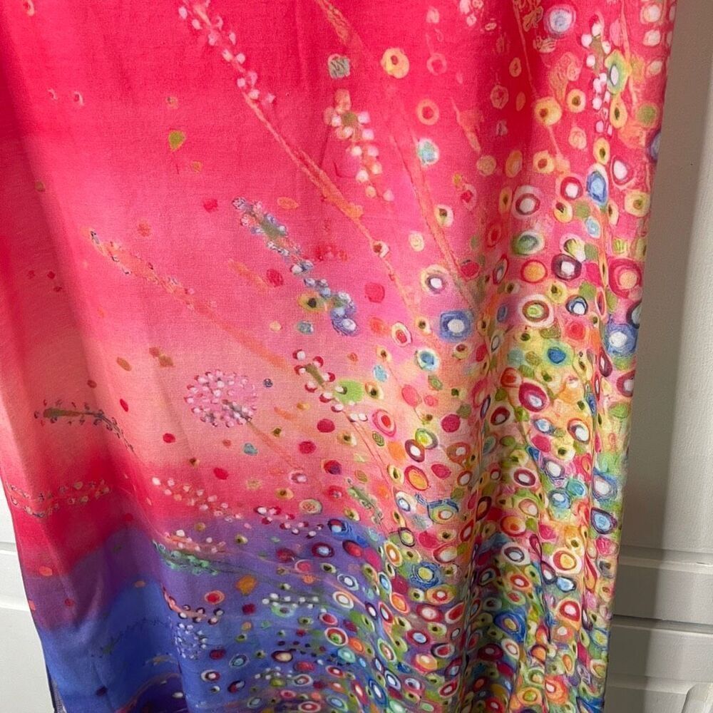 Noracora Coral Abstract Floral Shift‎ Dress, Size XL - Picture 3 of 8